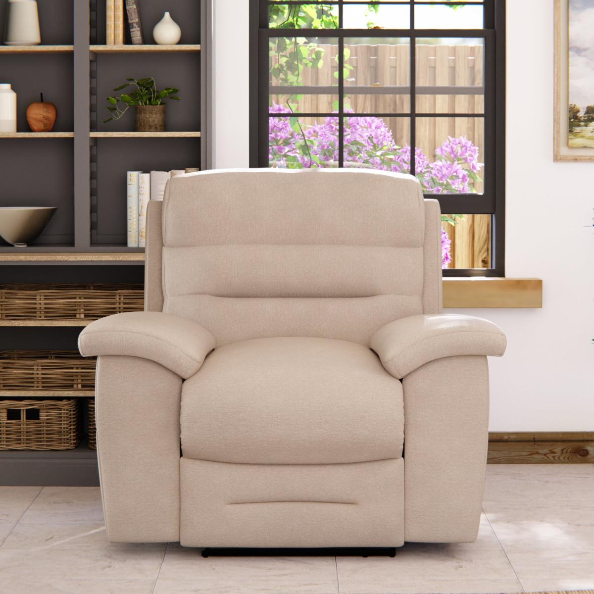 Lulworth Manual Recliner Armchair Chenille Sand – image 3