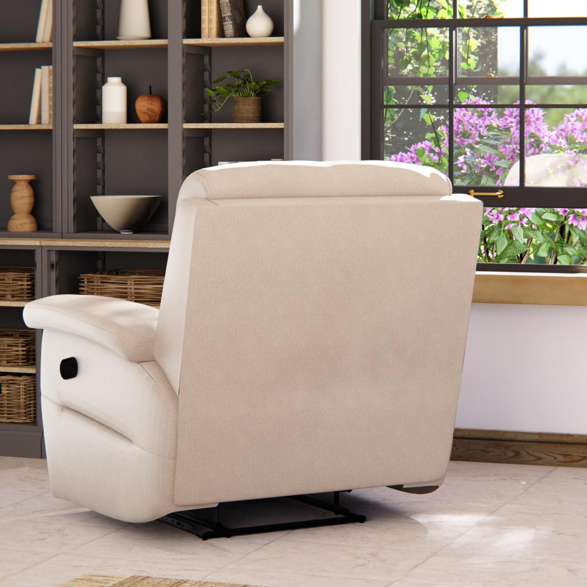 Lulworth Manual Recliner Armchair Chenille Sand – image 5