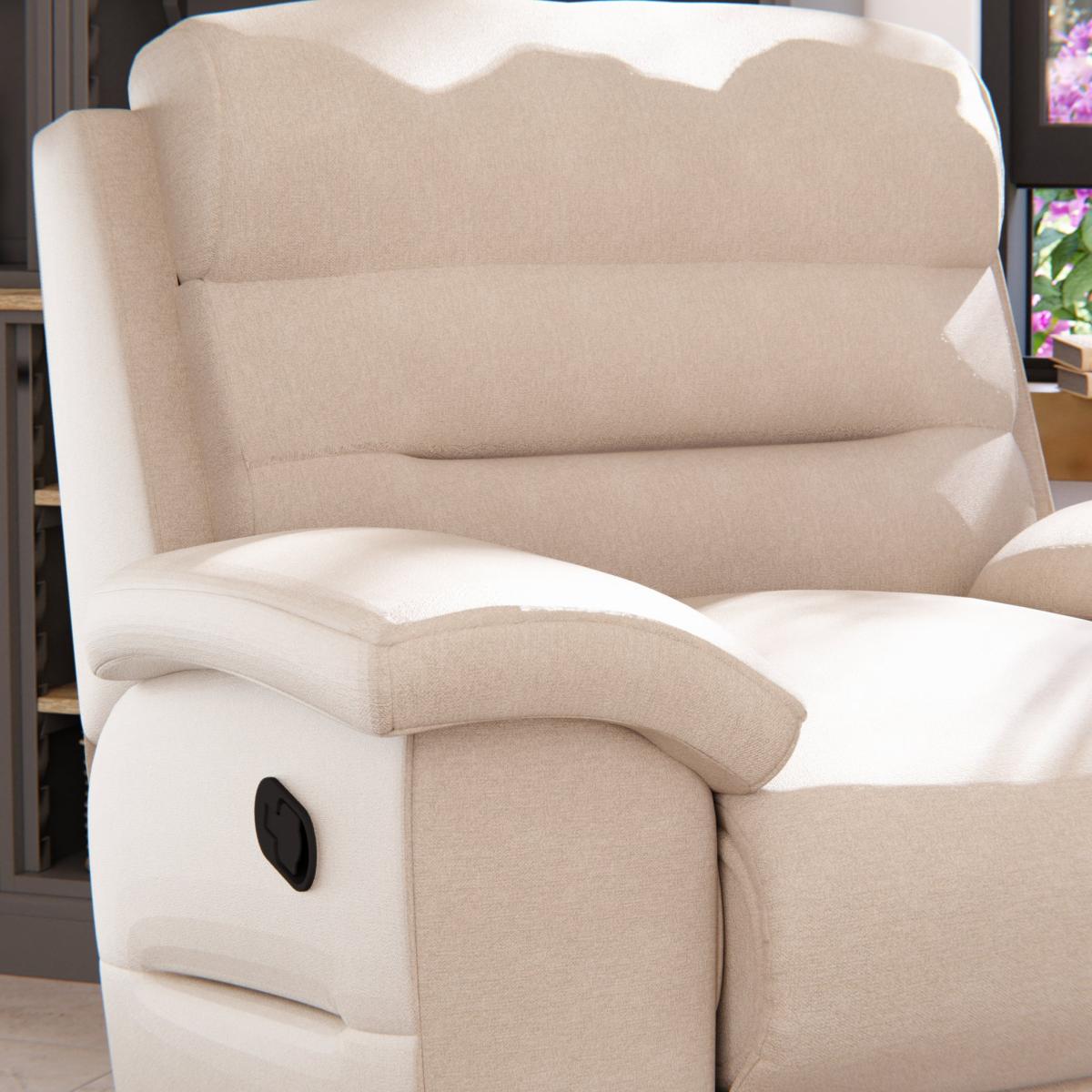 Lulworth Manual Recliner Armchair Chenille Sand – image 6