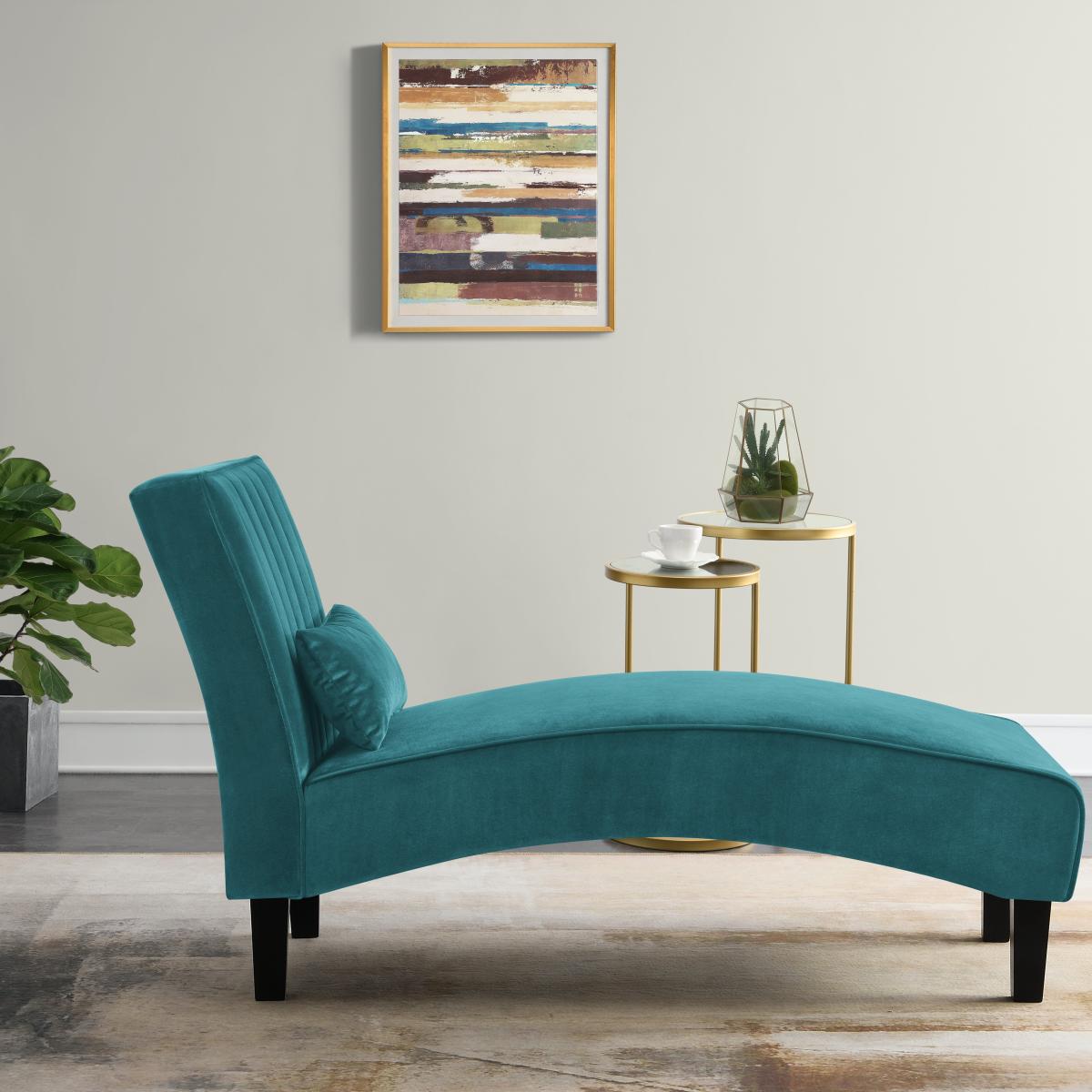 Bella Velvet Chaise Longue Blue – image 2