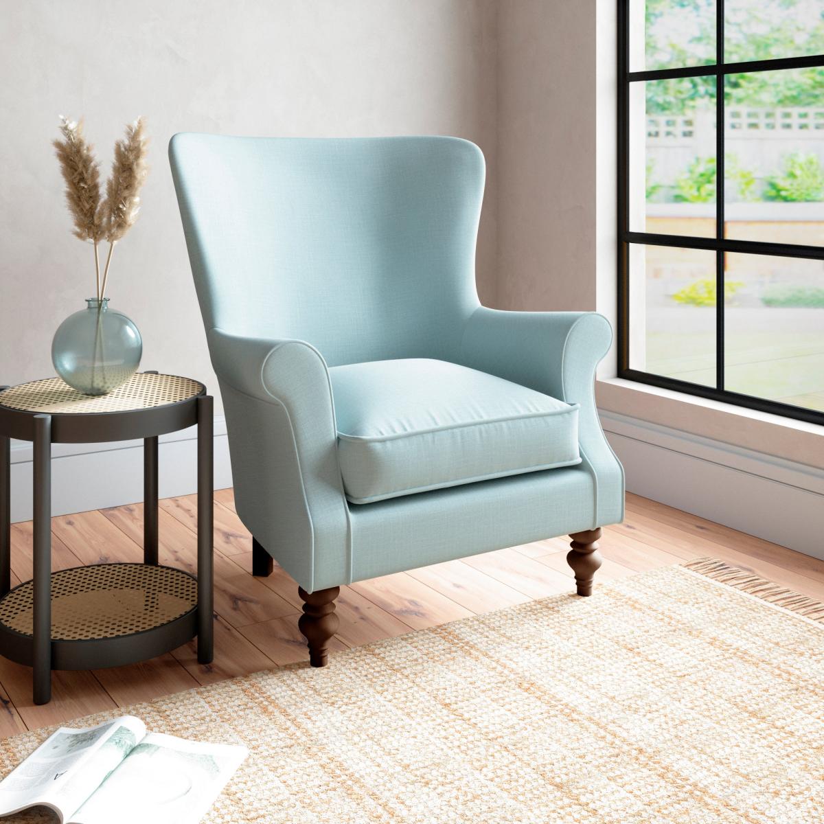 Charlbury Slub Cotton Blend Armchair Slub Cotton Blend Light Mineral – image 1