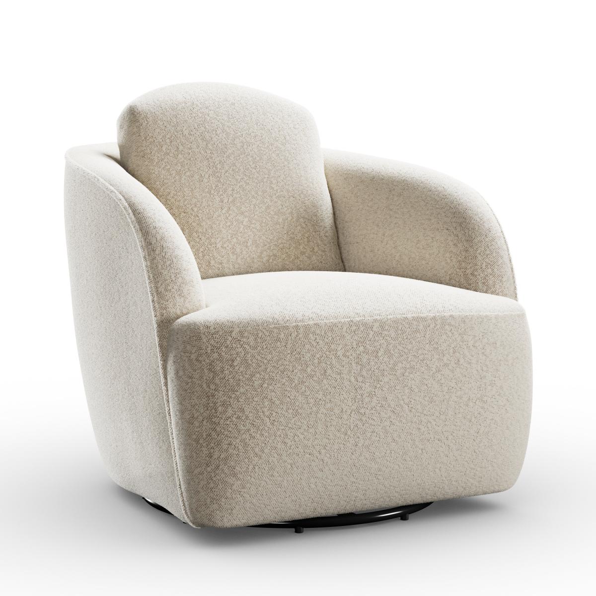 Wren Two Tone Boucle Swivel Chair – image 6