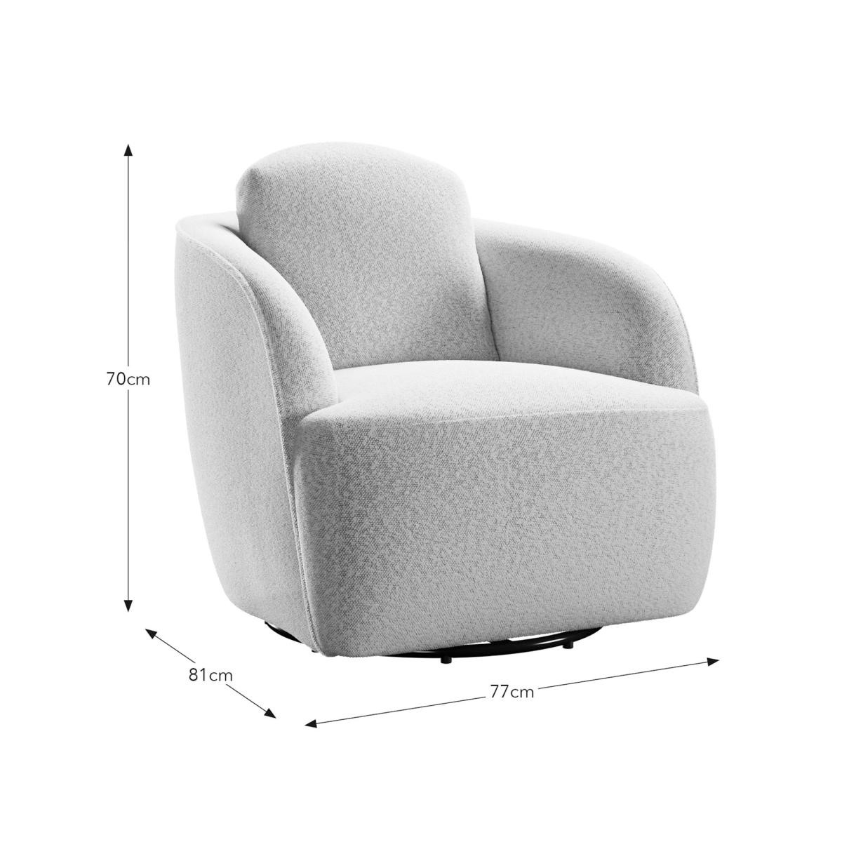 Wren Two Tone Boucle Swivel Chair – image 7