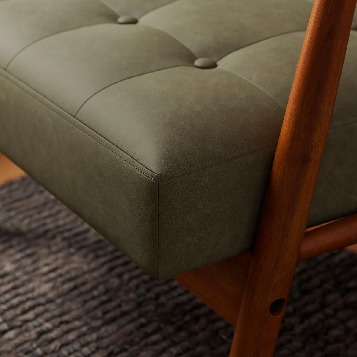 Quinn Buttoned Occasional Chair Green – image 2