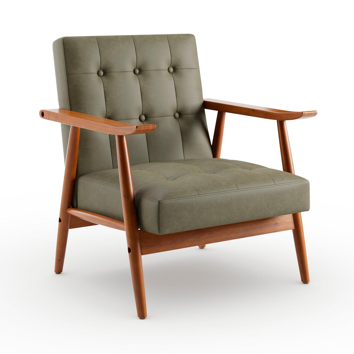 Quinn Buttoned Occasional Chair Green – image 5