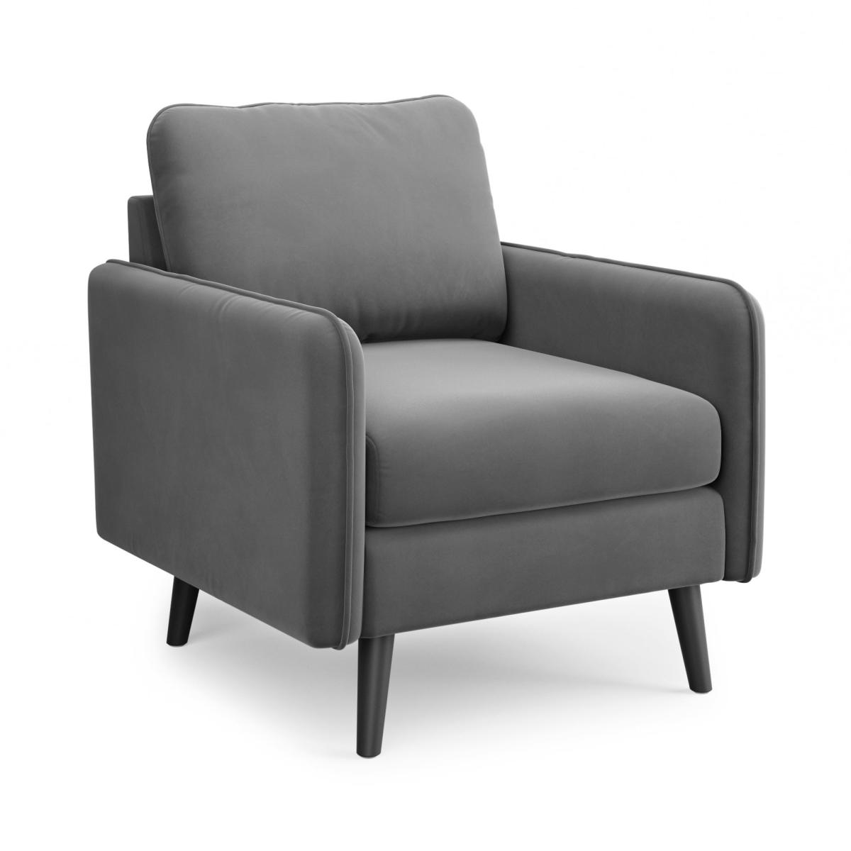 Milton Velvet Armchair in a Box Grey – image 2