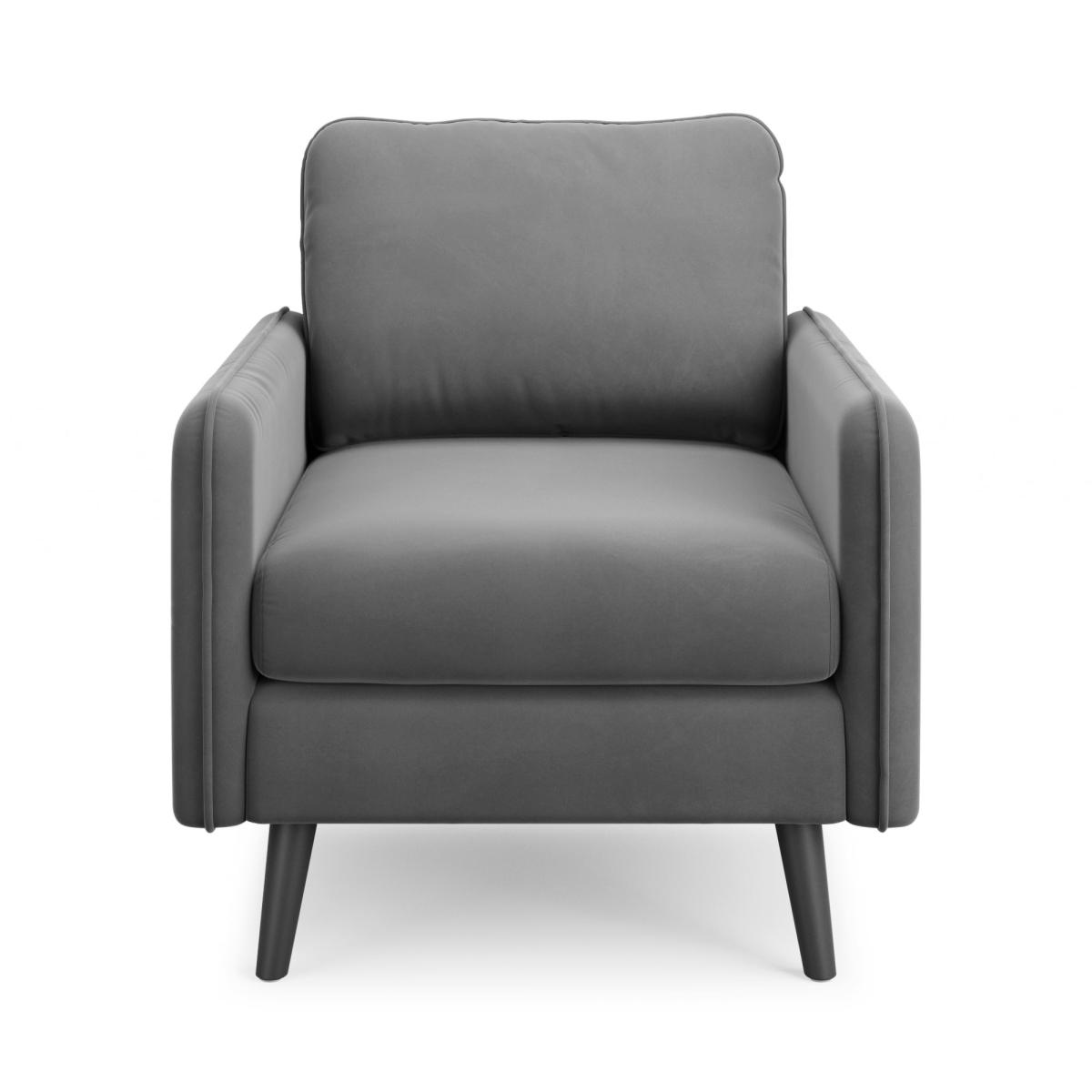 Milton Velvet Armchair in a Box Grey – image 3