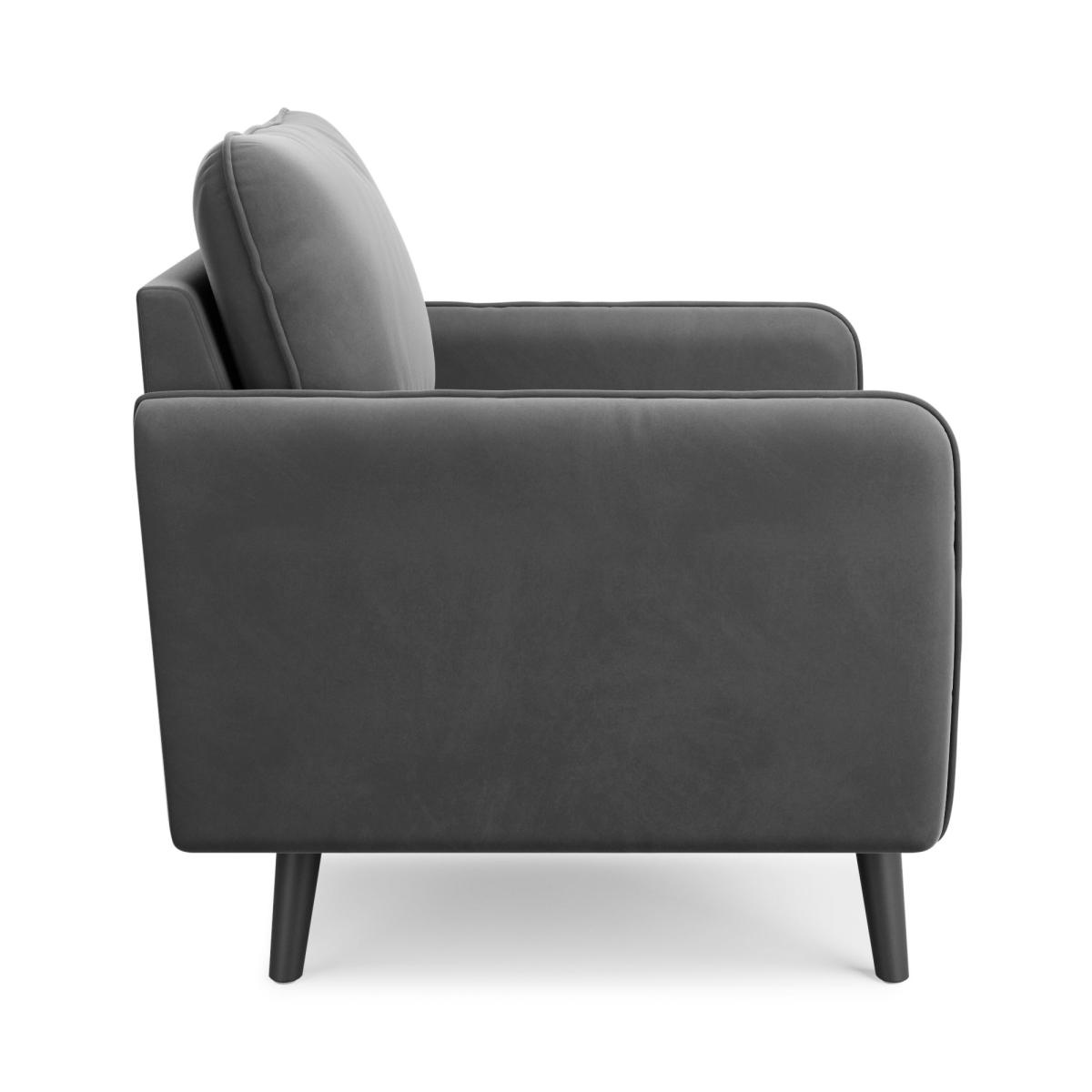 Milton Velvet Armchair in a Box Grey – image 4