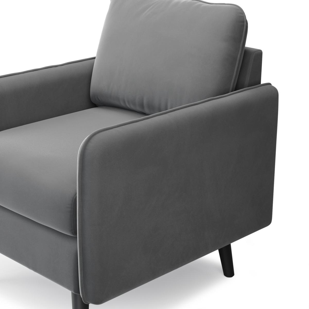Milton Velvet Armchair in a Box Grey – image 7