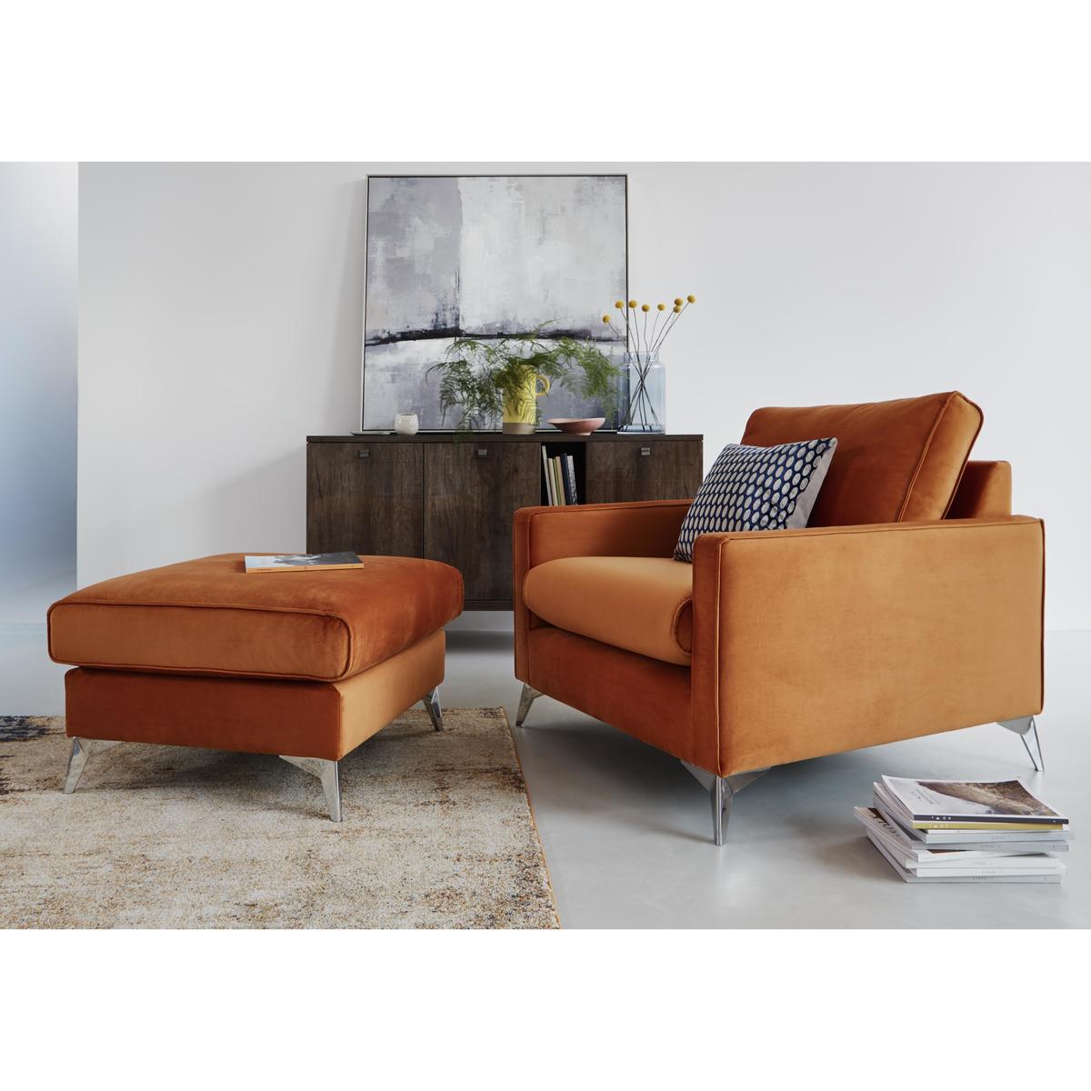 Chic Fabric Accent Armchair - Blue - By Furniture Village – image 2