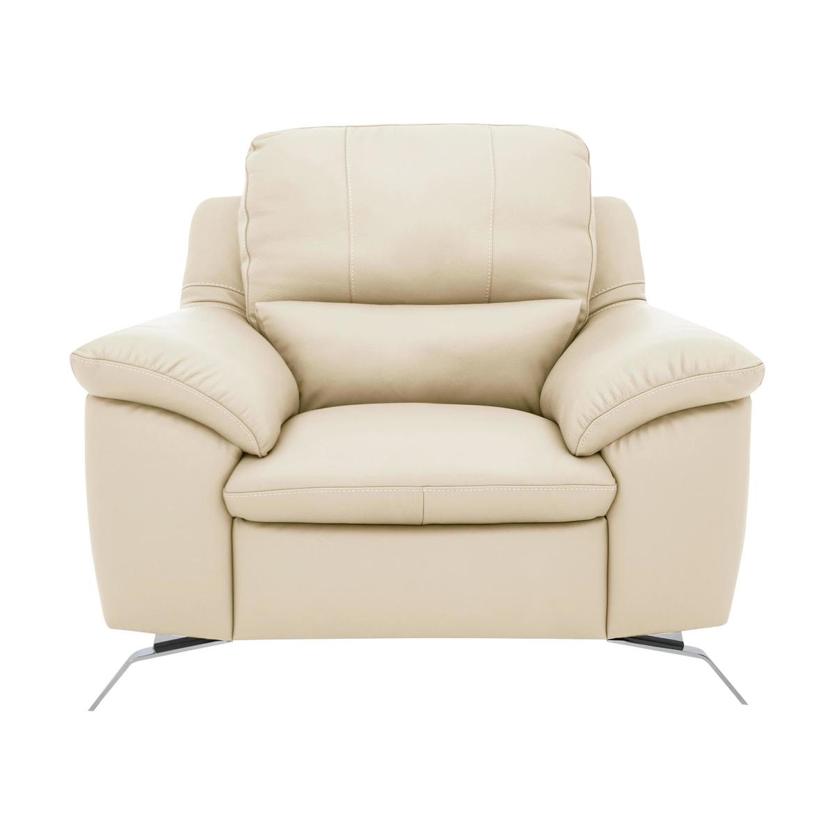 Apulia Leather Armchair - Beige - By Furniture Village – image 1
