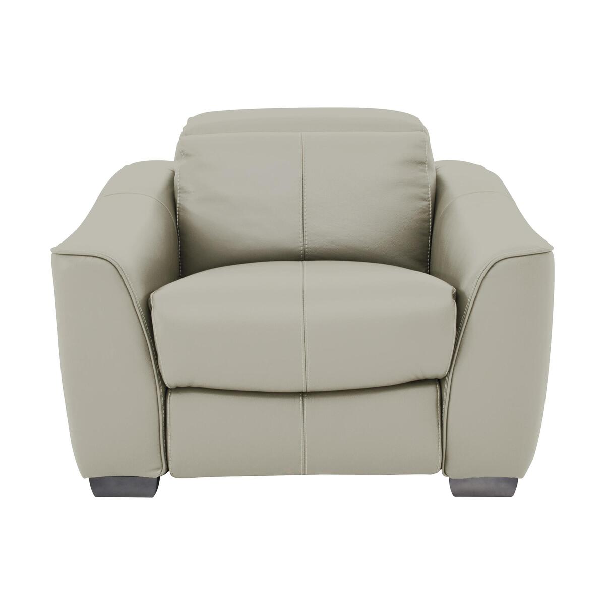 Xavier Leather Power Recliner Armchair with Power Headrest - Grey- World of Leather – image 1