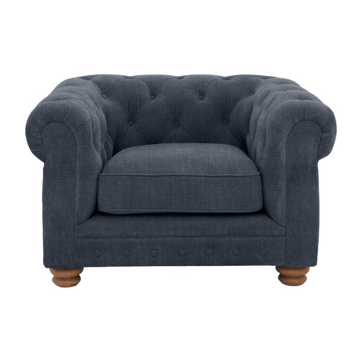 Alexander and James - Chesterfield Collection Hugo Fabric Chair - Linen Denim - Oak Feet