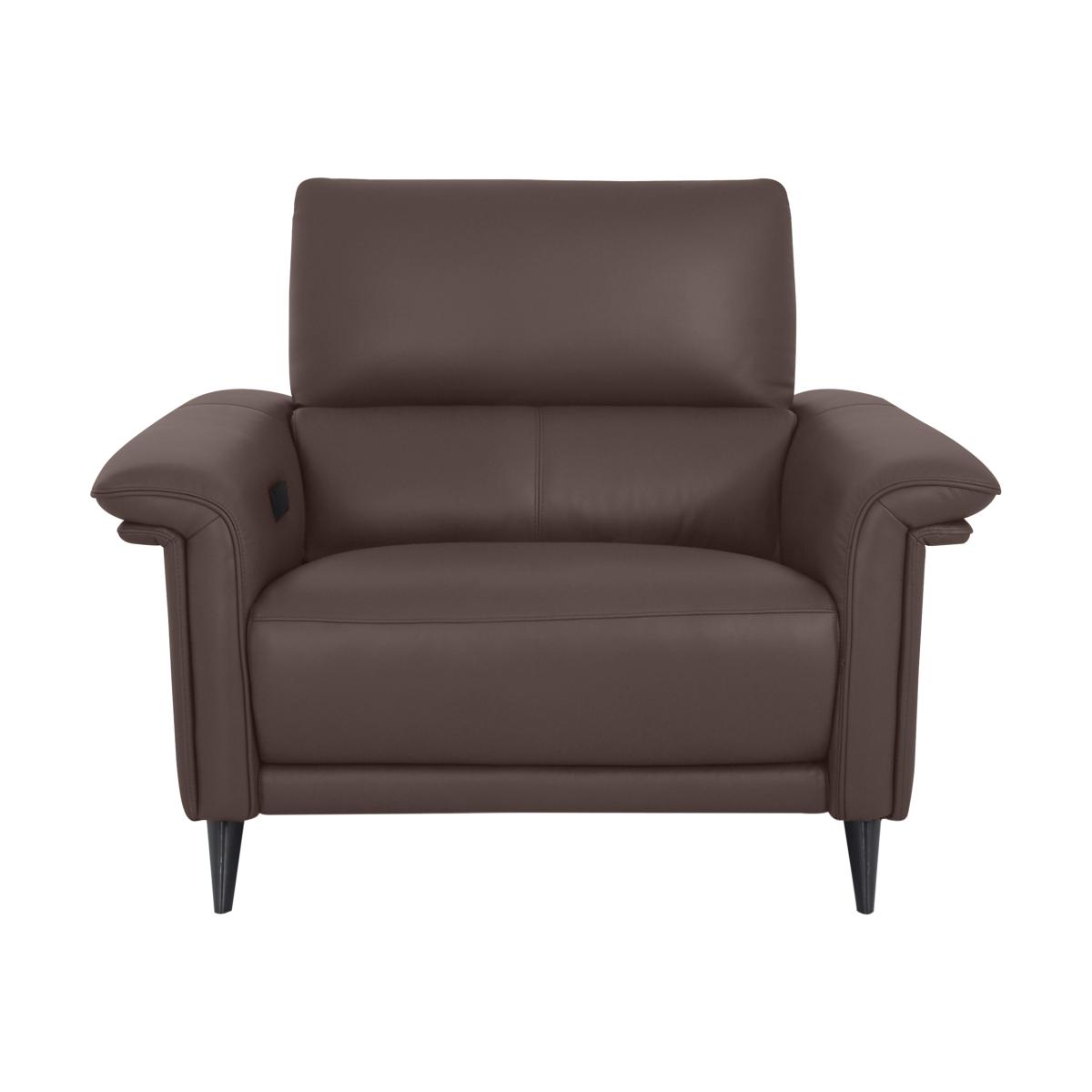 Domicil - Huxley Leather Power Recliner Chair with Telescopic Headrest - NN Cacao Brown