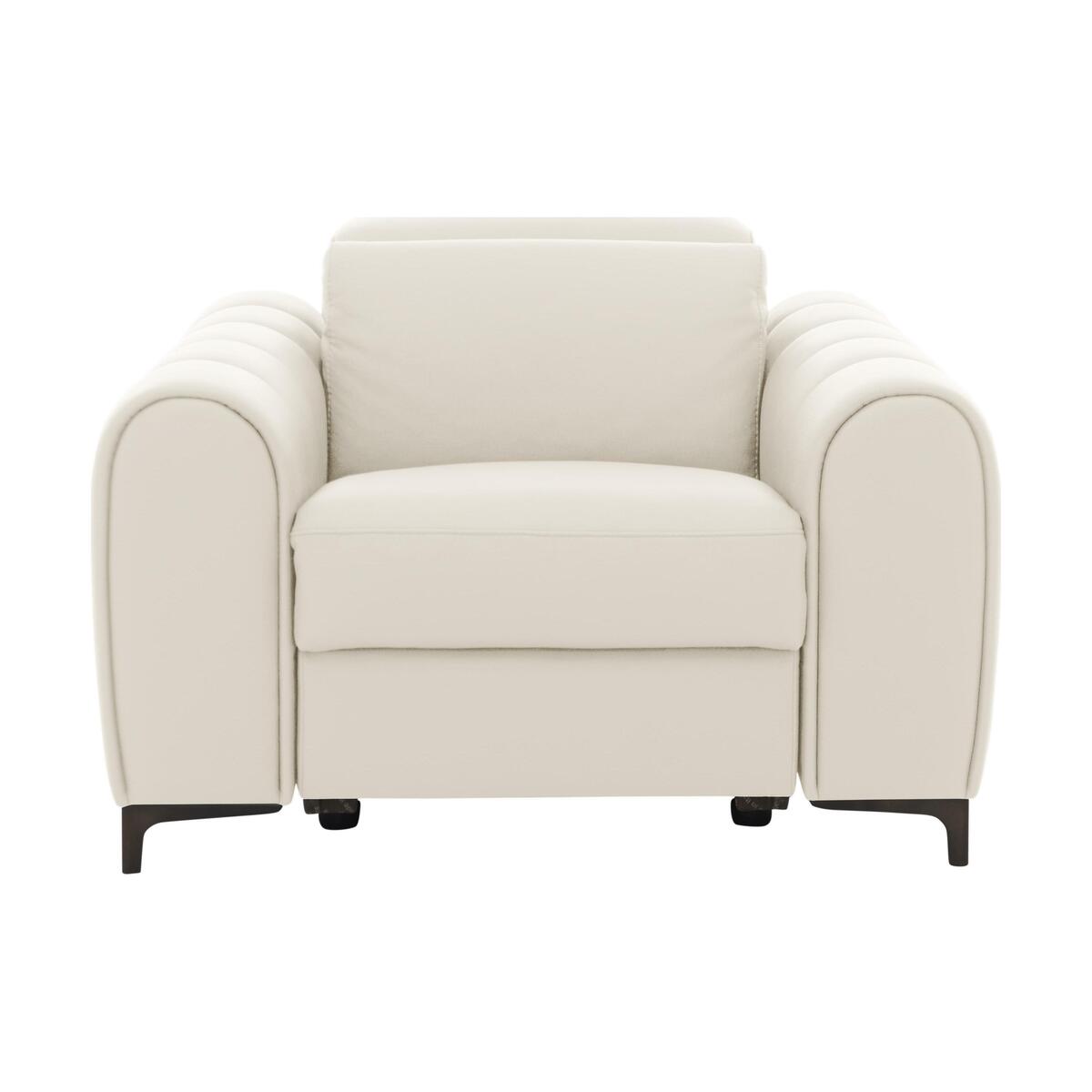 Nicoletti - Azzurro Leather Power Recliner Armchair - White