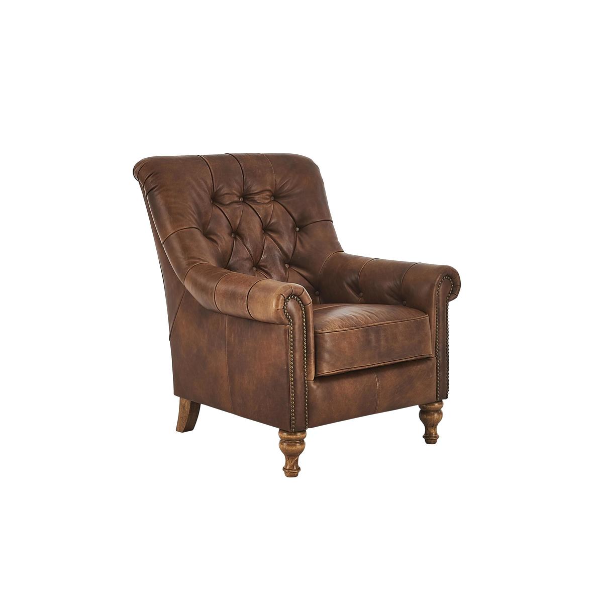 Cuba Leather Armchair - Blue - By Furniture Village – image 2