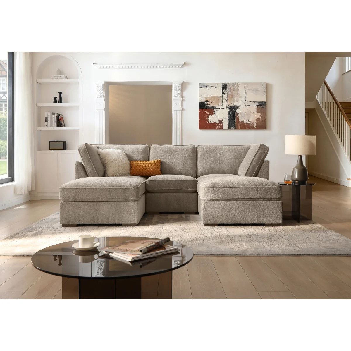 Emilia Small Fabric U-Shaped Sofa - Dolphin - Sofas and Armchairs - In Time for Christmas – image 2