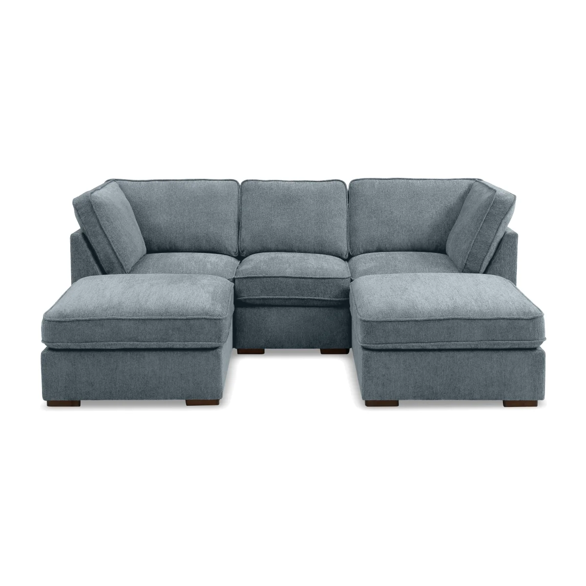 Emilia Small Fabric U-Shaped Sofa - Dolphin - Sofas and Armchairs - In Time for Christmas – image 1
