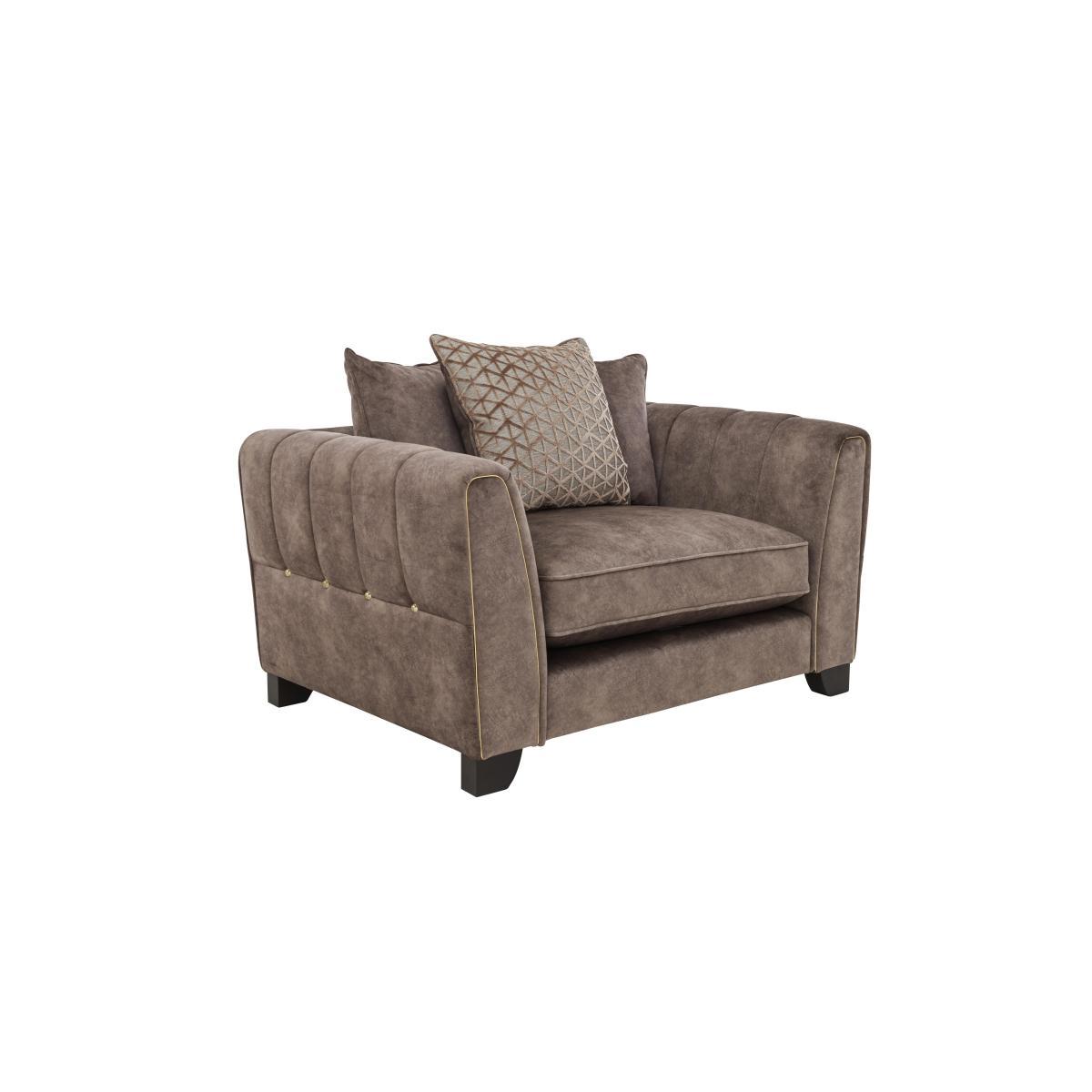Ariana Pillow Back Fabric Snuggler Chair - Beige – image 5