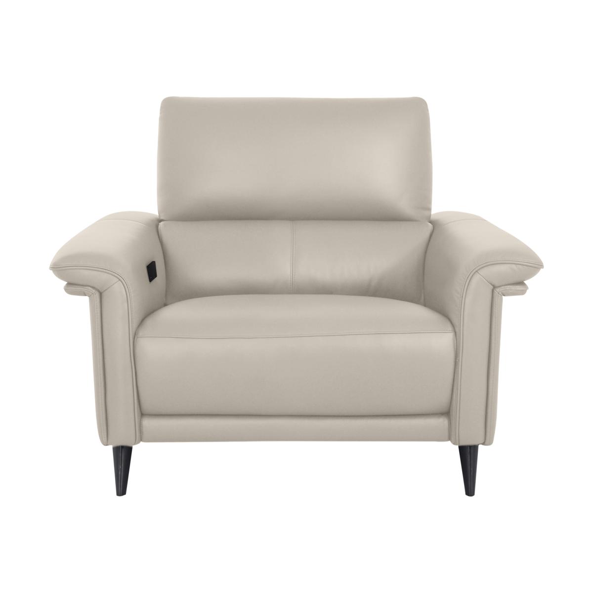 Domicil - Huxley Leather Power Recliner Chair with Telescopic Headrest - NP Oatmeal