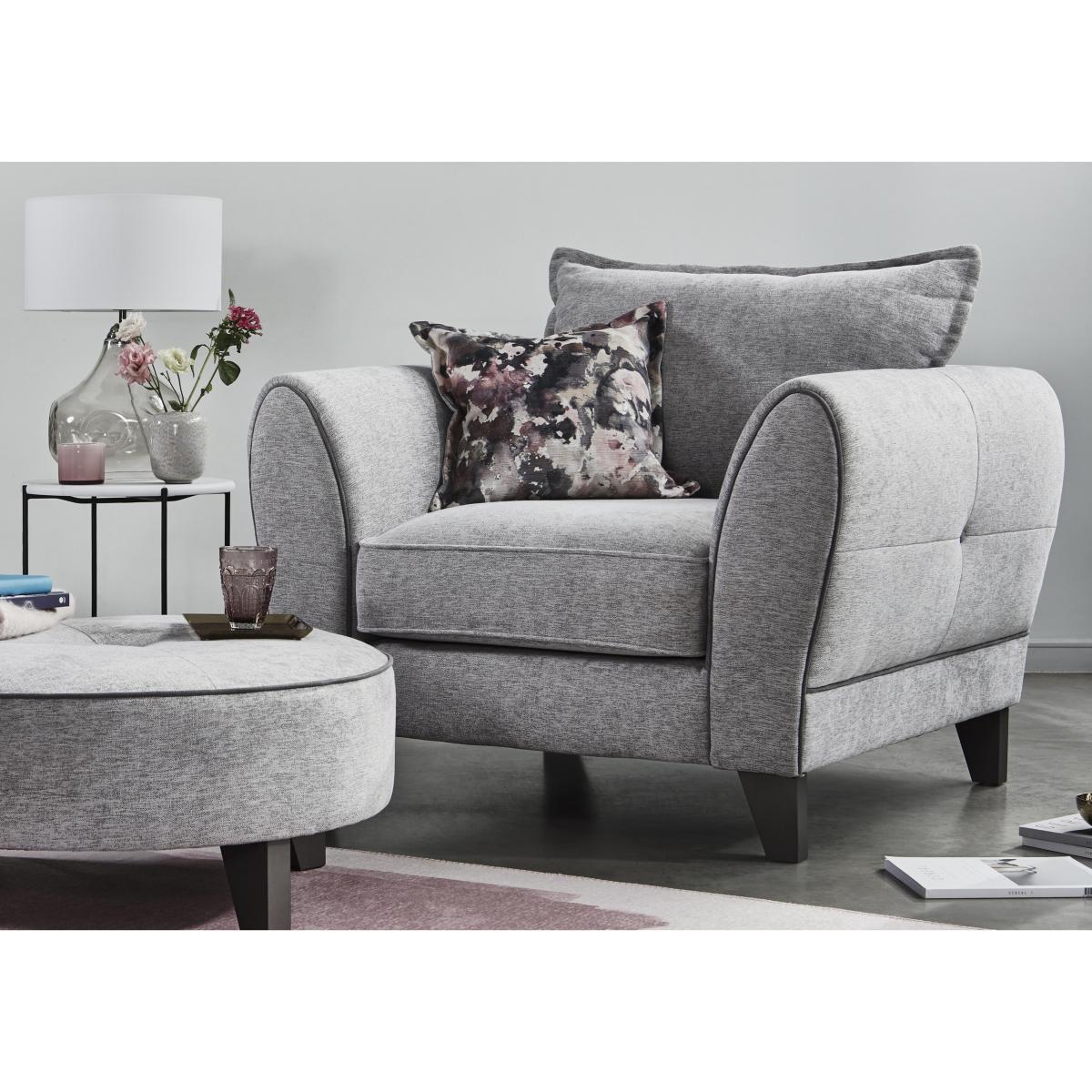 Fleur Fabric Armchair - Blue – image 2