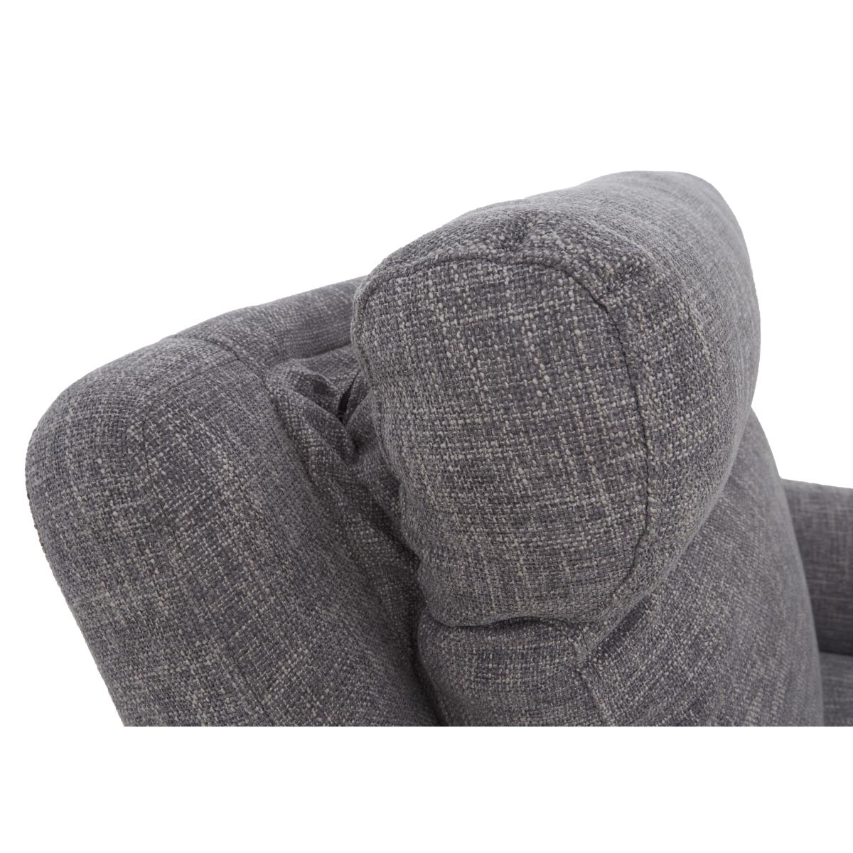 Orlando Fabric Power Recliner Chair with Power Headrests and Lumbar Support - Cream – image 4