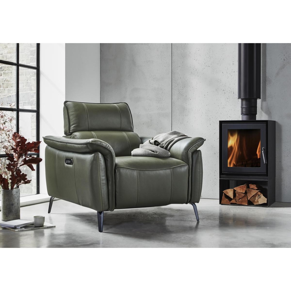 Jude Leather Armchair with Power Recliner - Montana Storm – image 3