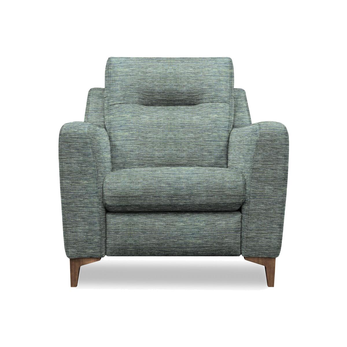 G Plan - Arlo Fabric Power Recliner Chair - Waffle Marine with Walnut Feet