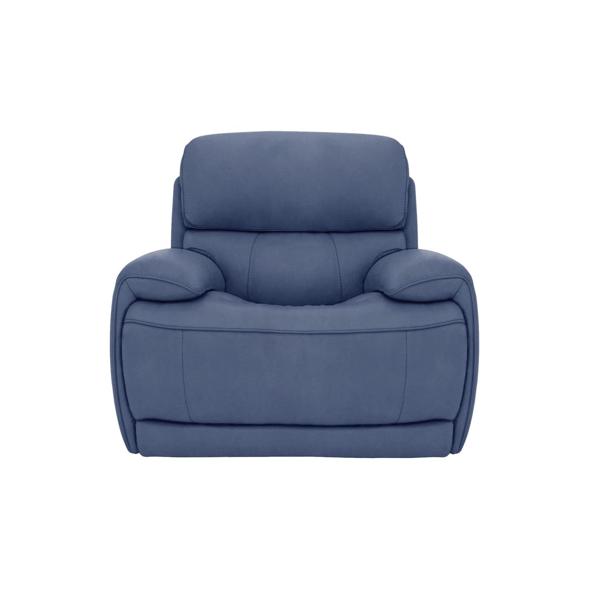 Rocco Fabric Power Rocker Armchair - Blue - By Furniture Village – image 1