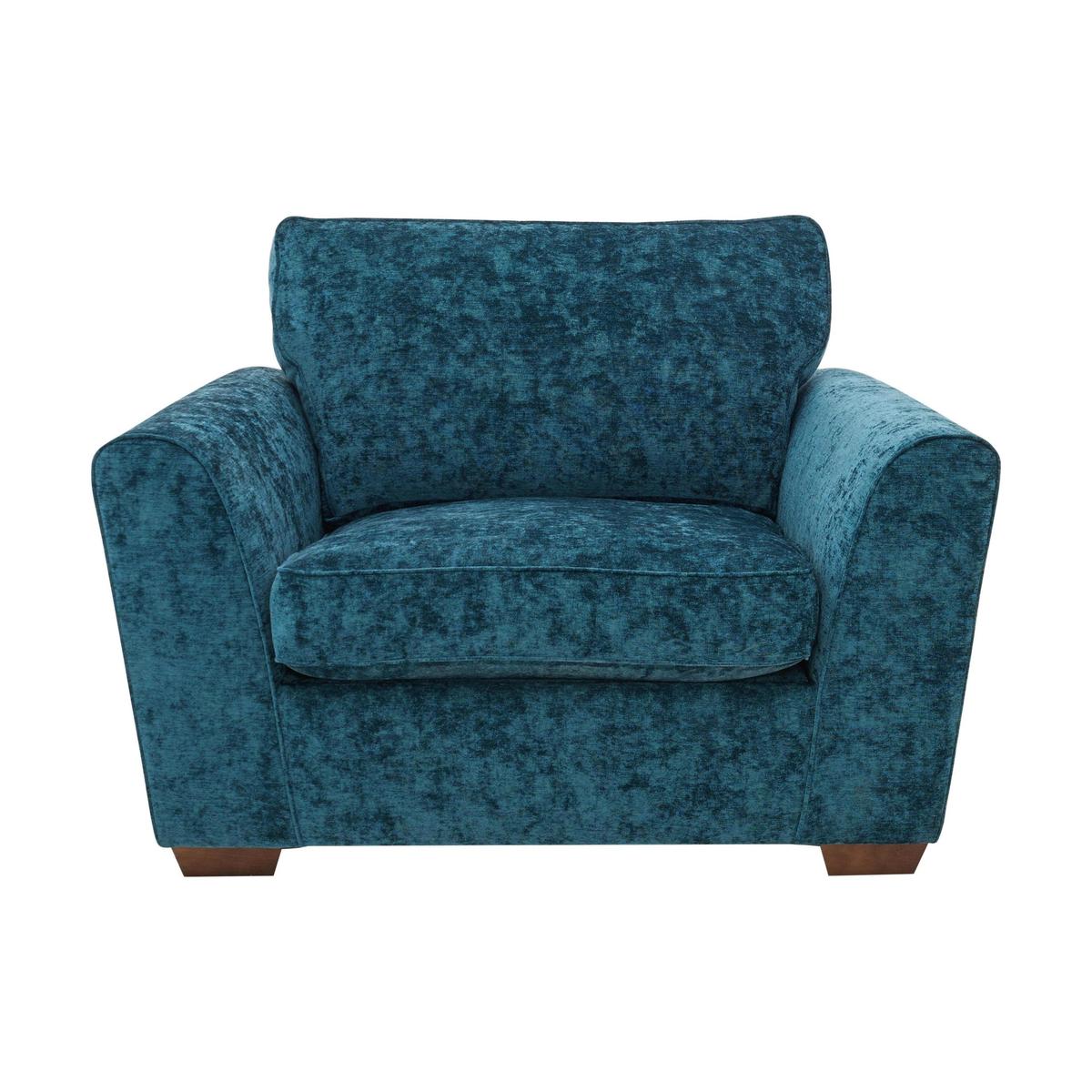 Oxford Street Fabric Snuggle Chair Sofa Bed - Teal - By Furniture Village – image 2