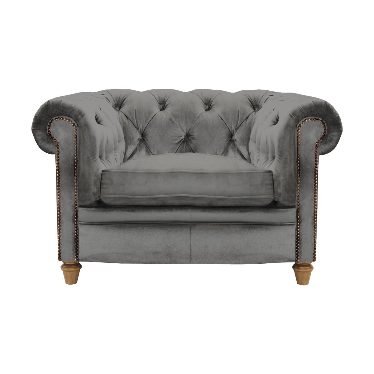 Alexander and James - New England Newport Fabric Armchair - Grey – image 1
