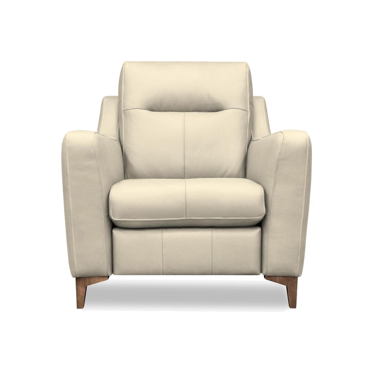 G Plan - Arlo Leather Chair - Cambridge Stone with Walnut Feet