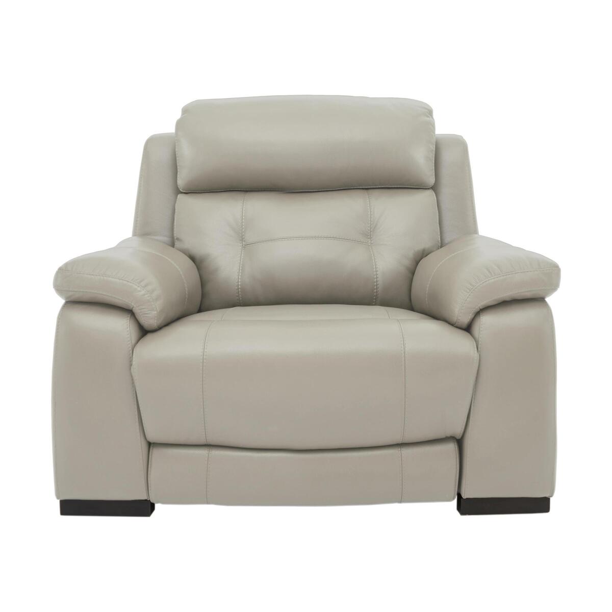 Ease Leather Recliner Armchair - Grey