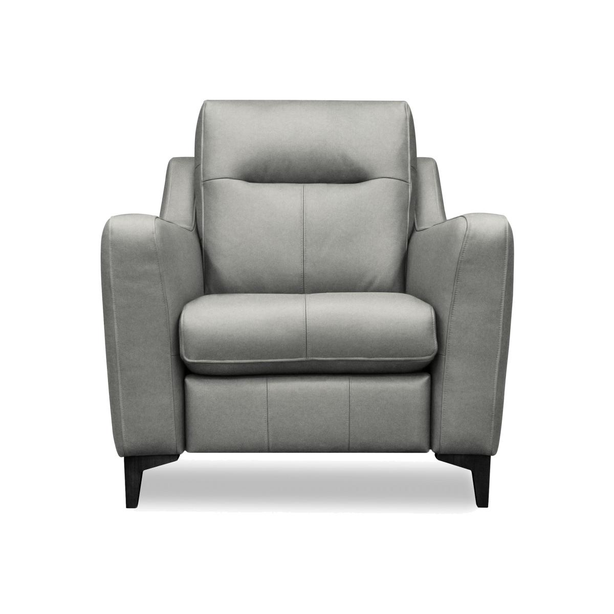 G Plan - Arlo Leather Chair - Texas Charcoal with Ebony Feet