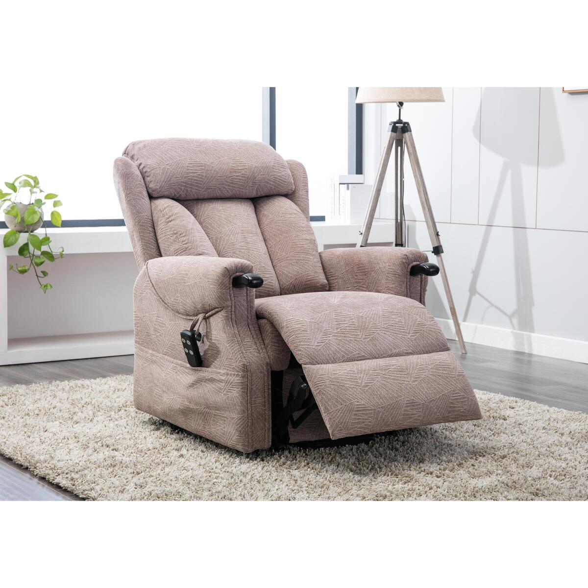 Weyton Fabric Lift and Rise Recliner Armchair - Pink – image 2