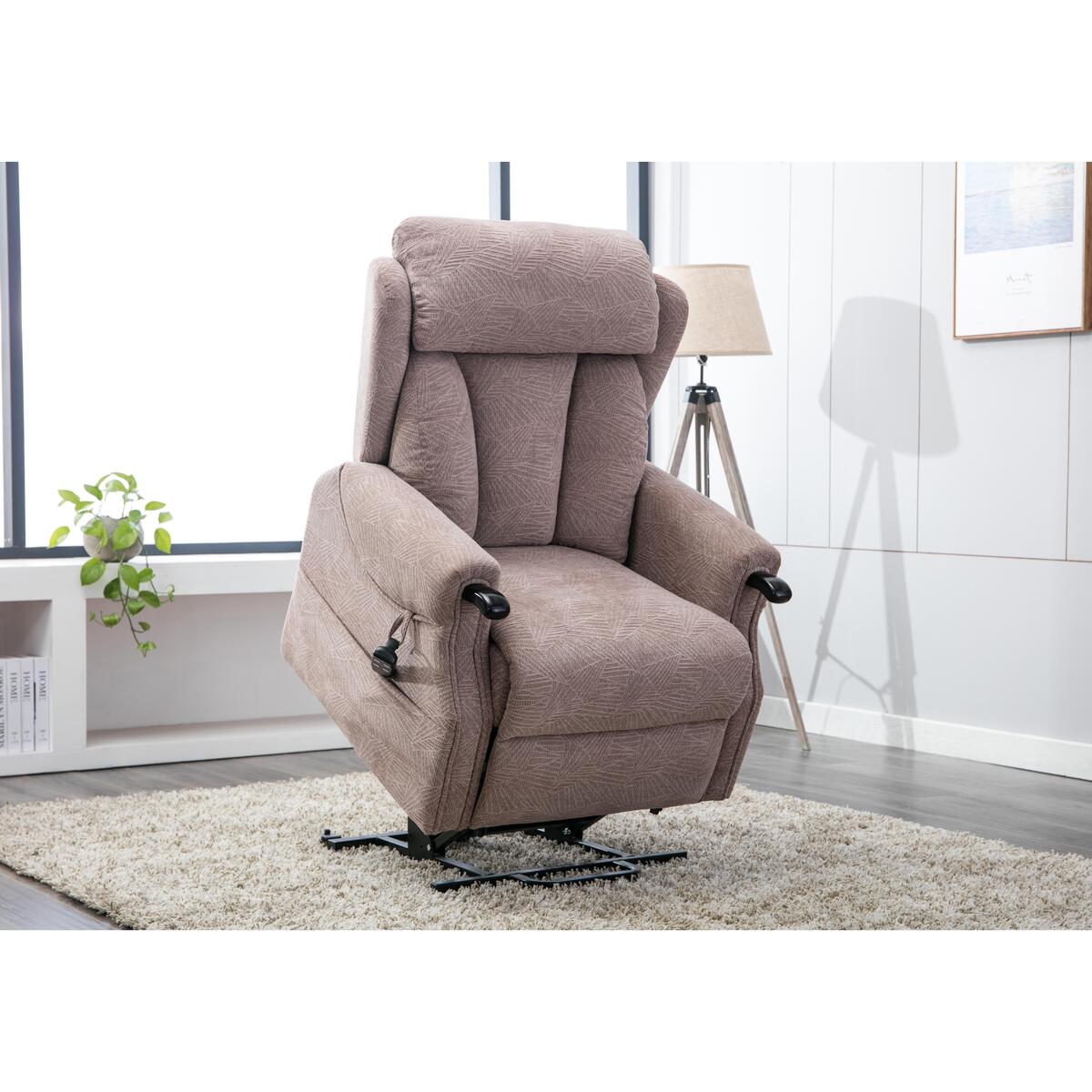Weyton Fabric Lift and Rise Recliner Armchair - Pink – image 3
