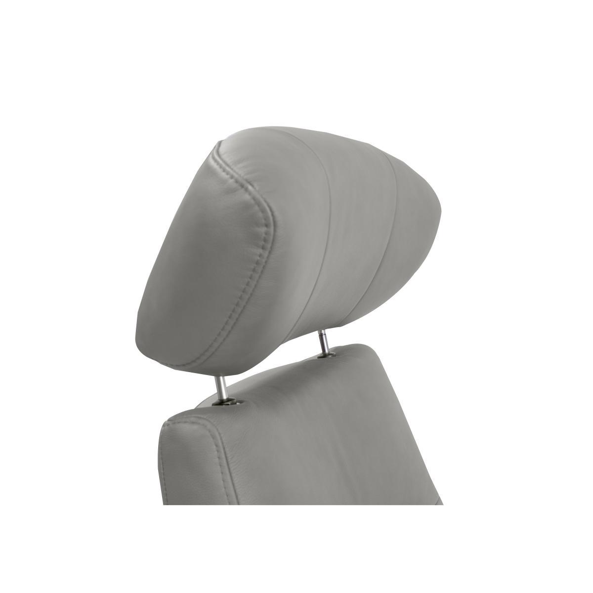 Marseille Leather Swivel Recliner Chair and Footstool - Grey – image 4