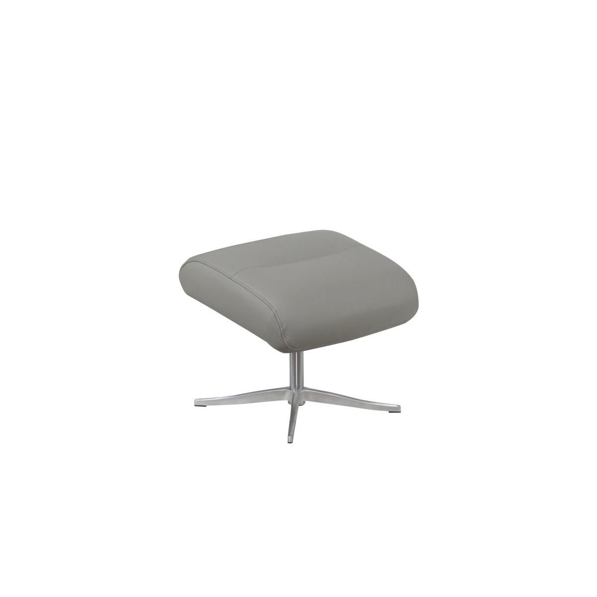 Marseille Leather Swivel Recliner Chair and Footstool - Grey – image 7