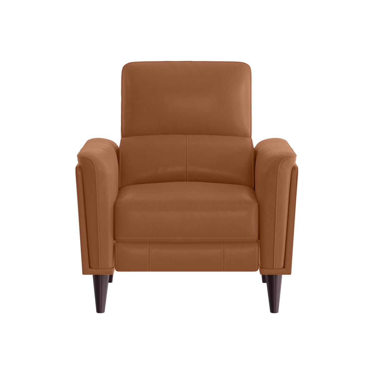 Compact Collection Klein HW Leather Power Recliner Chair with Telescopic Headrest - Pecan Brown