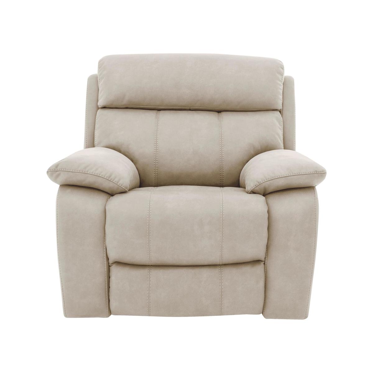 Moreno Fabric Manual Recliner Armchair - Beige - By Furniture Village – image 1