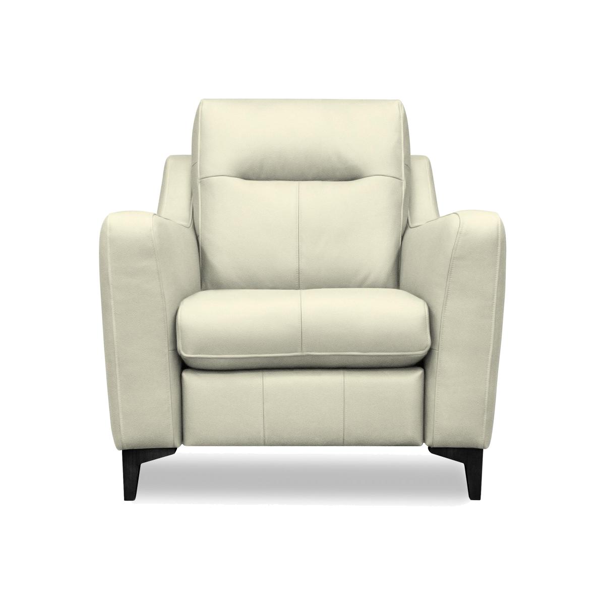 G Plan - Arlo Leather Chair - Cambridge Chalk with Ebony Feet
