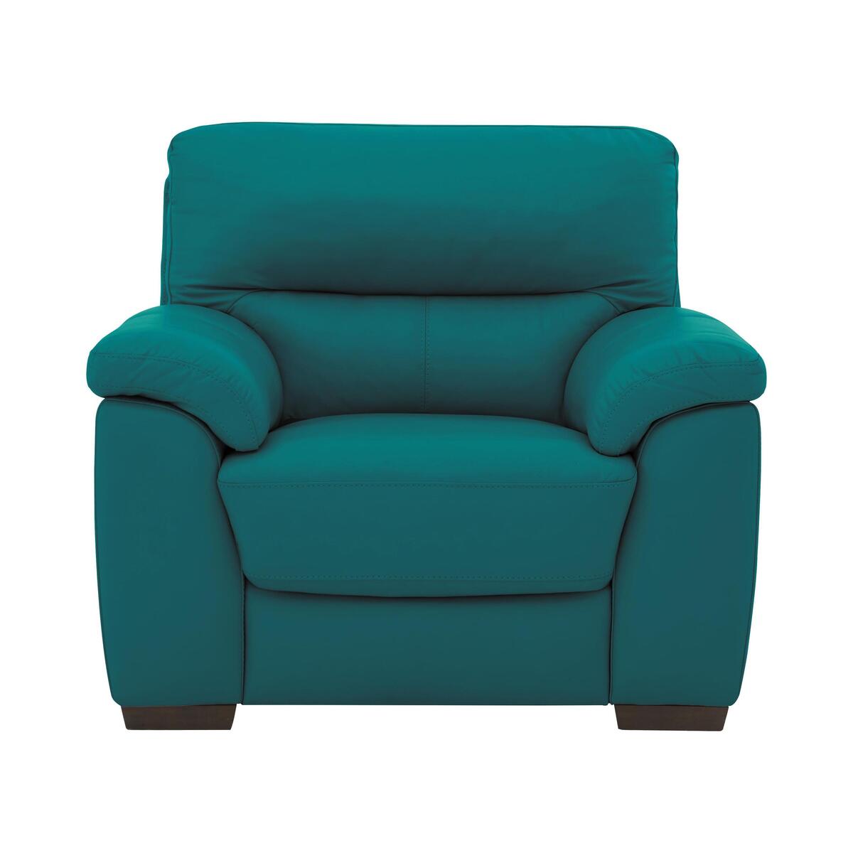 Zinc Leather Armchair - Teal- World of Leather – image 1