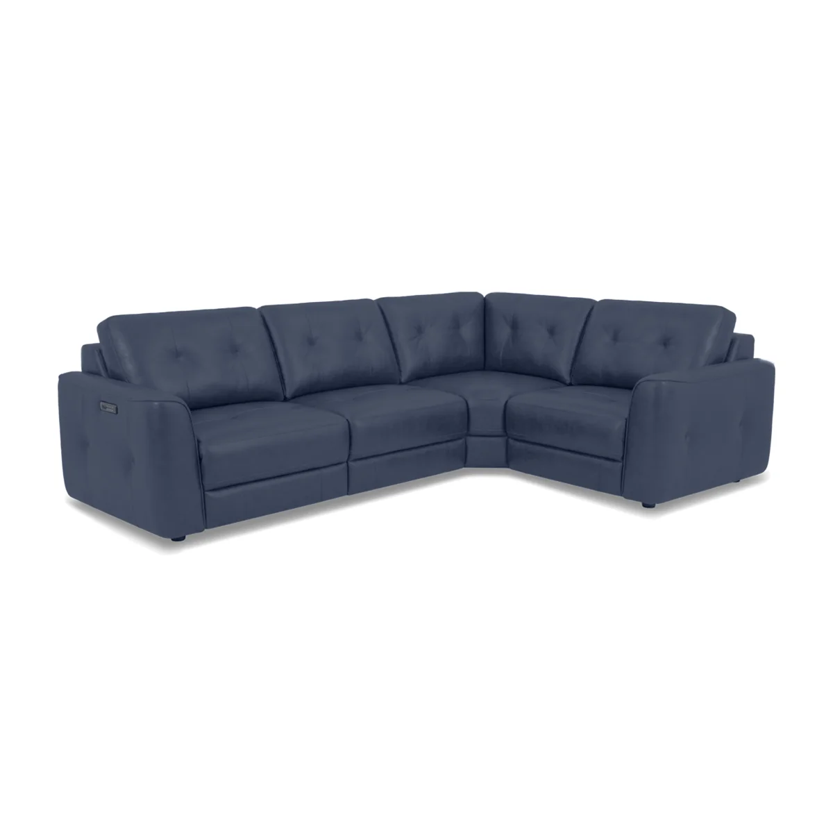 World of Leather - Drift Small Leather Power Glider Right Hand Facing Corner Sofa - BV Ocean Blue - Sofas and Armchairs - In Time for Christmas – image 1