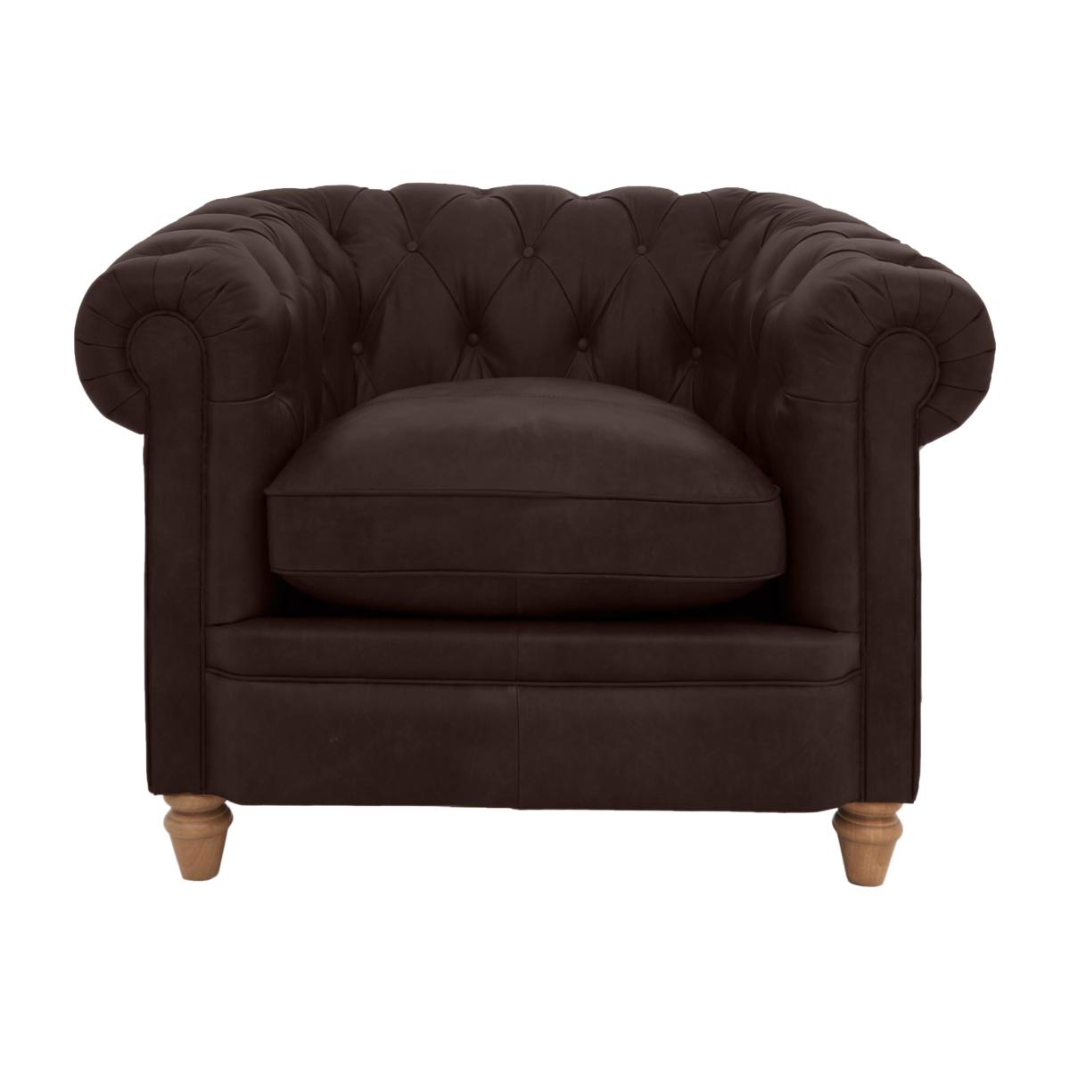 Alexander and James - Chesterfield Collection Ralph Leather Chair - Cake - Oak Feet
