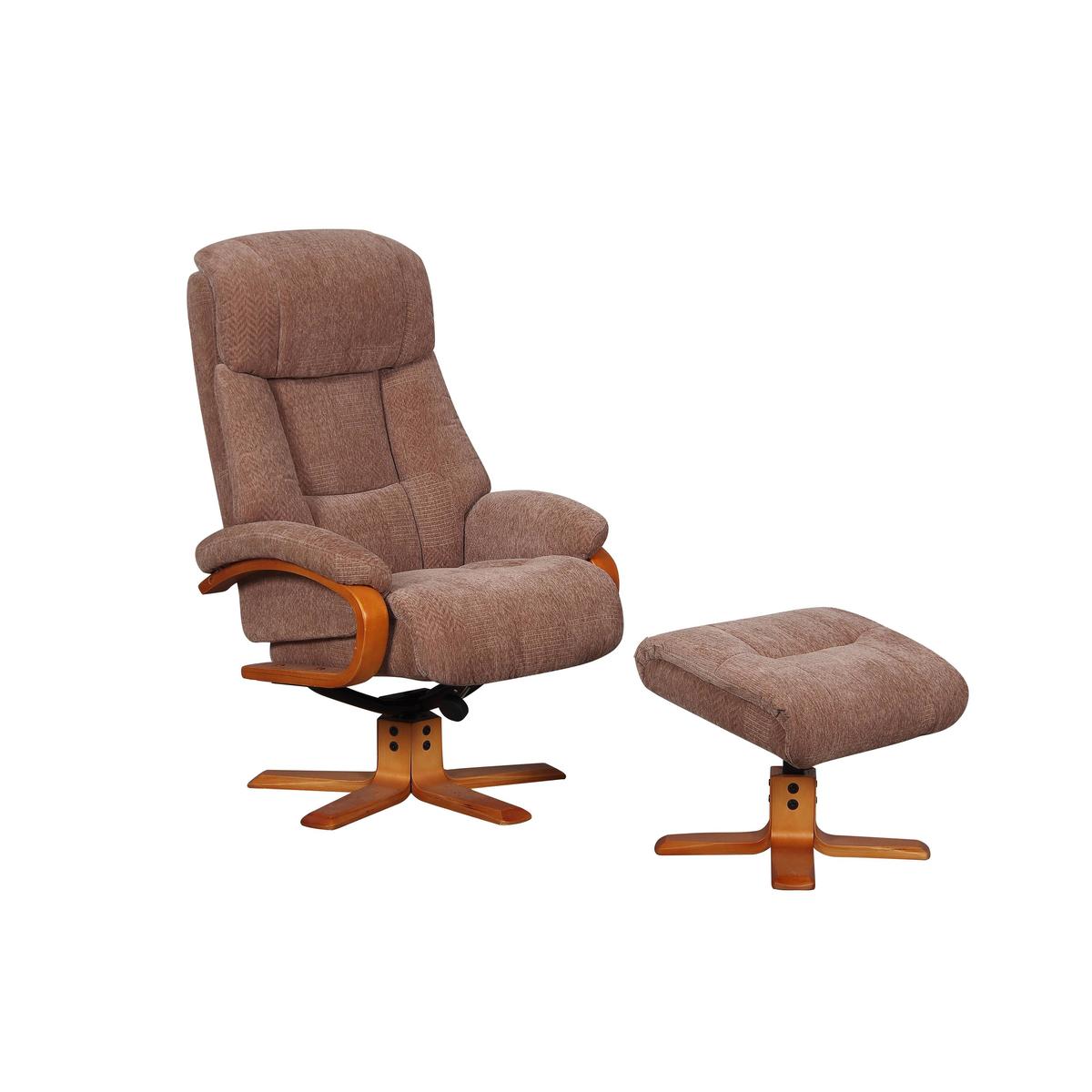 Munich Fabric Swivel Recliner Armchair with Footstool - By Furniture Village – image 3