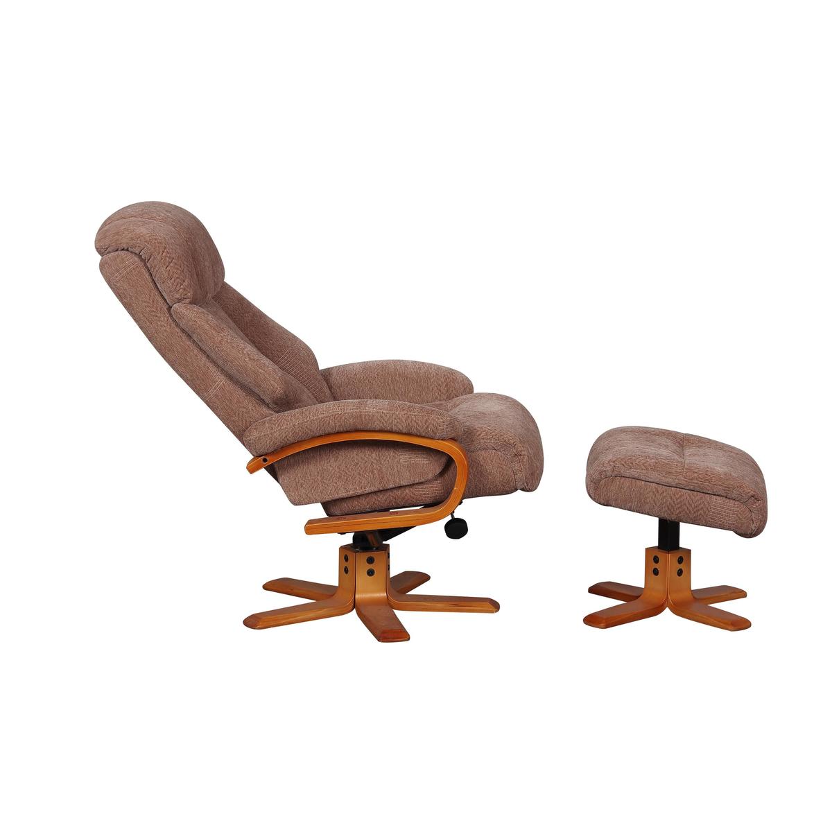 Munich Fabric Swivel Recliner Armchair with Footstool - By Furniture Village – image 5