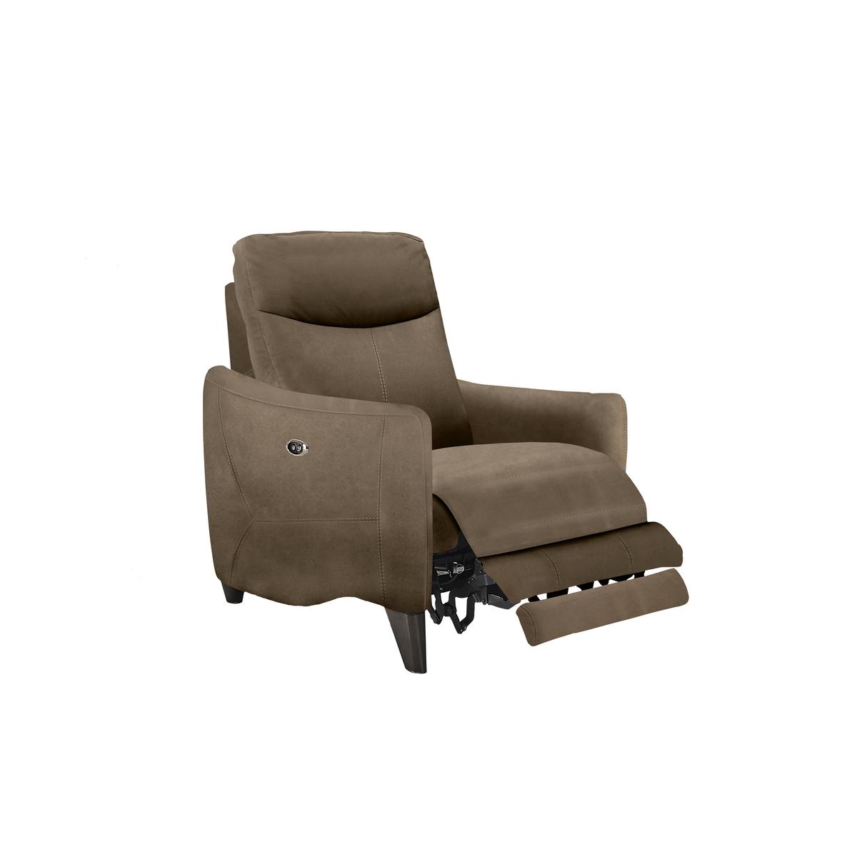 Compact Collection Petit Fabric Battery Recliner Armchair - Beige - By Furniture Village – image 3