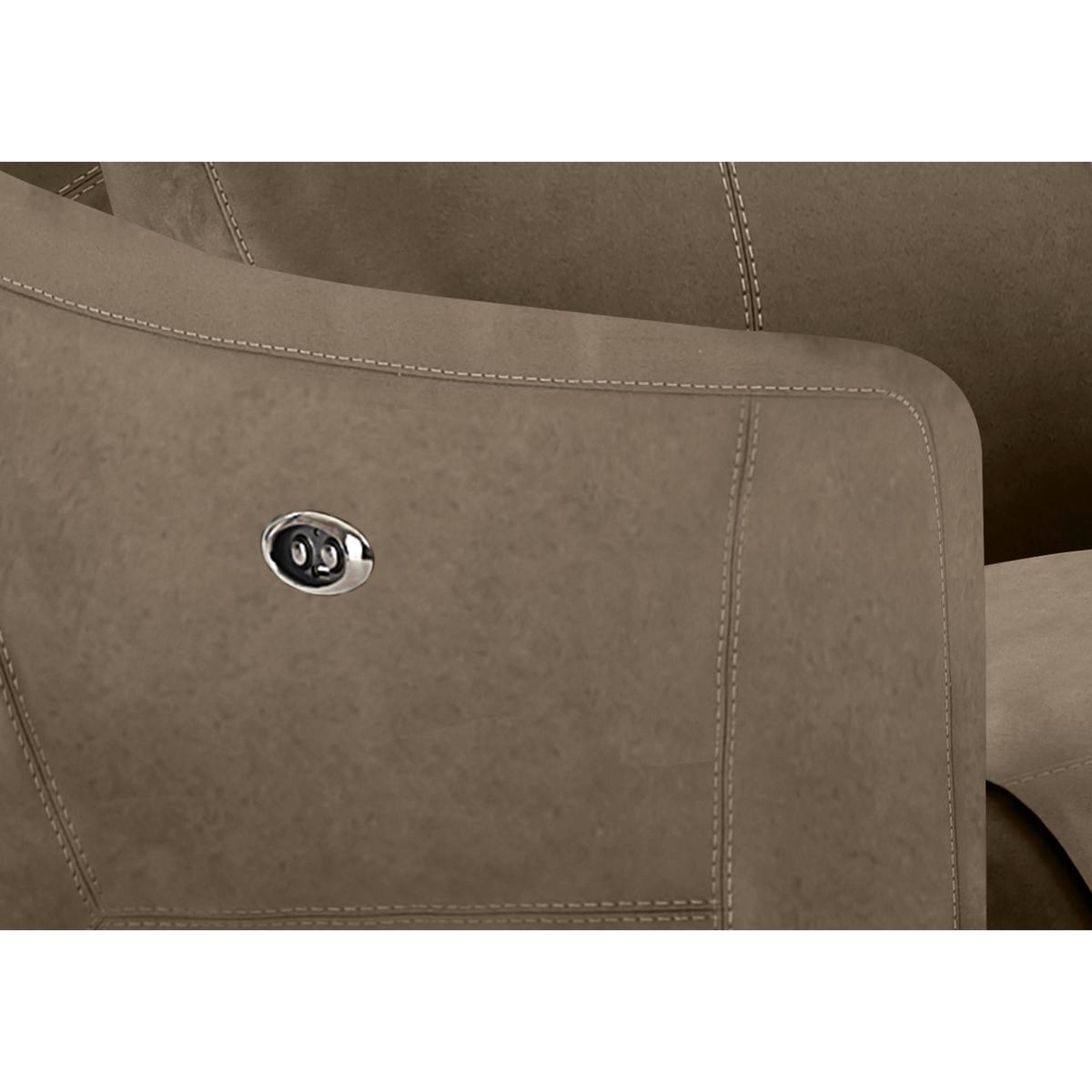 Compact Collection Petit Fabric Battery Recliner Armchair - Beige - By Furniture Village – image 5