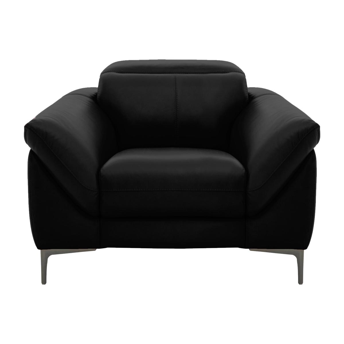 Galaxy Leather Recliner Armchair with Power Headrests - Black- World of Leather – image 1