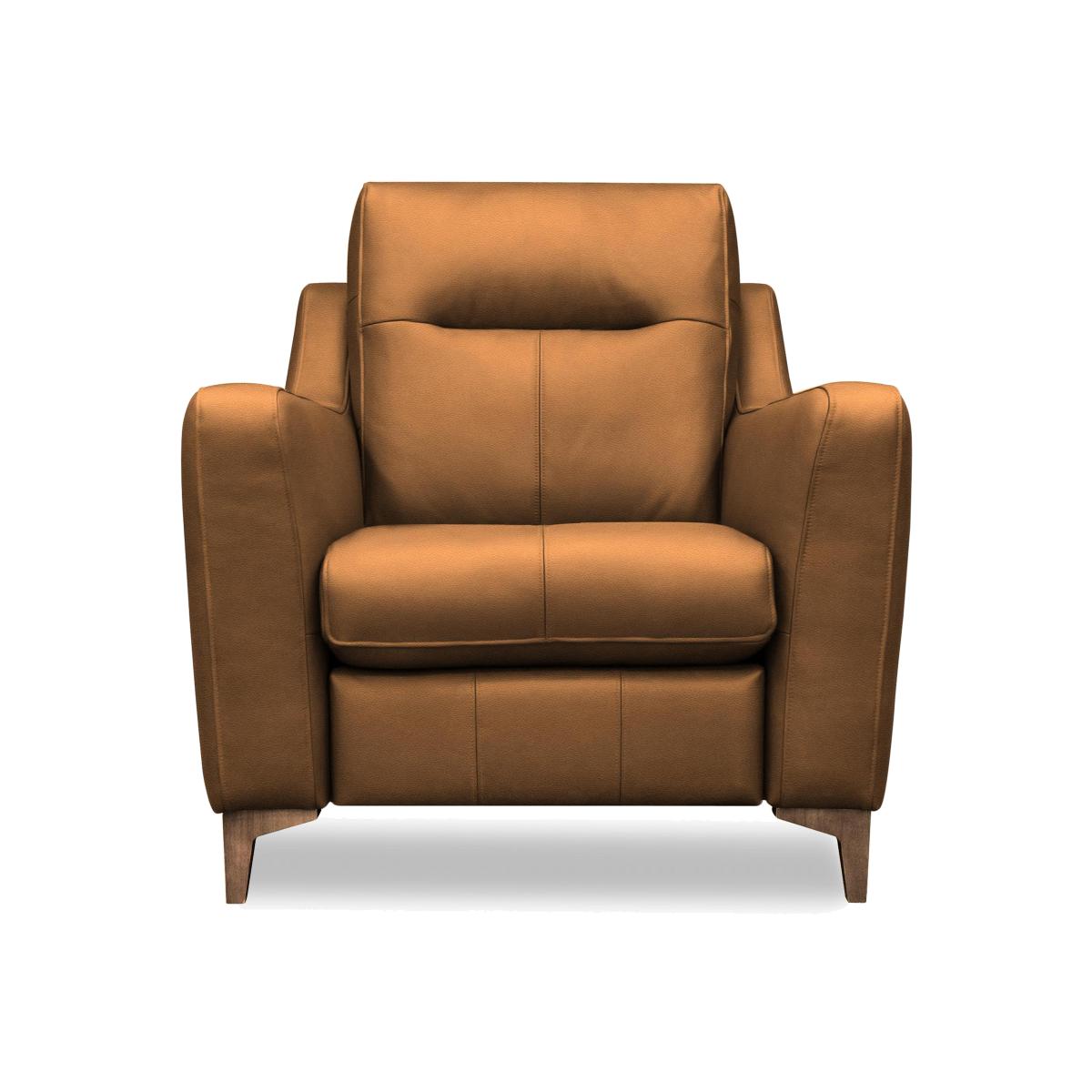 G Plan - Arlo Leather Chair - Cambridge Tan with Walnut Feet